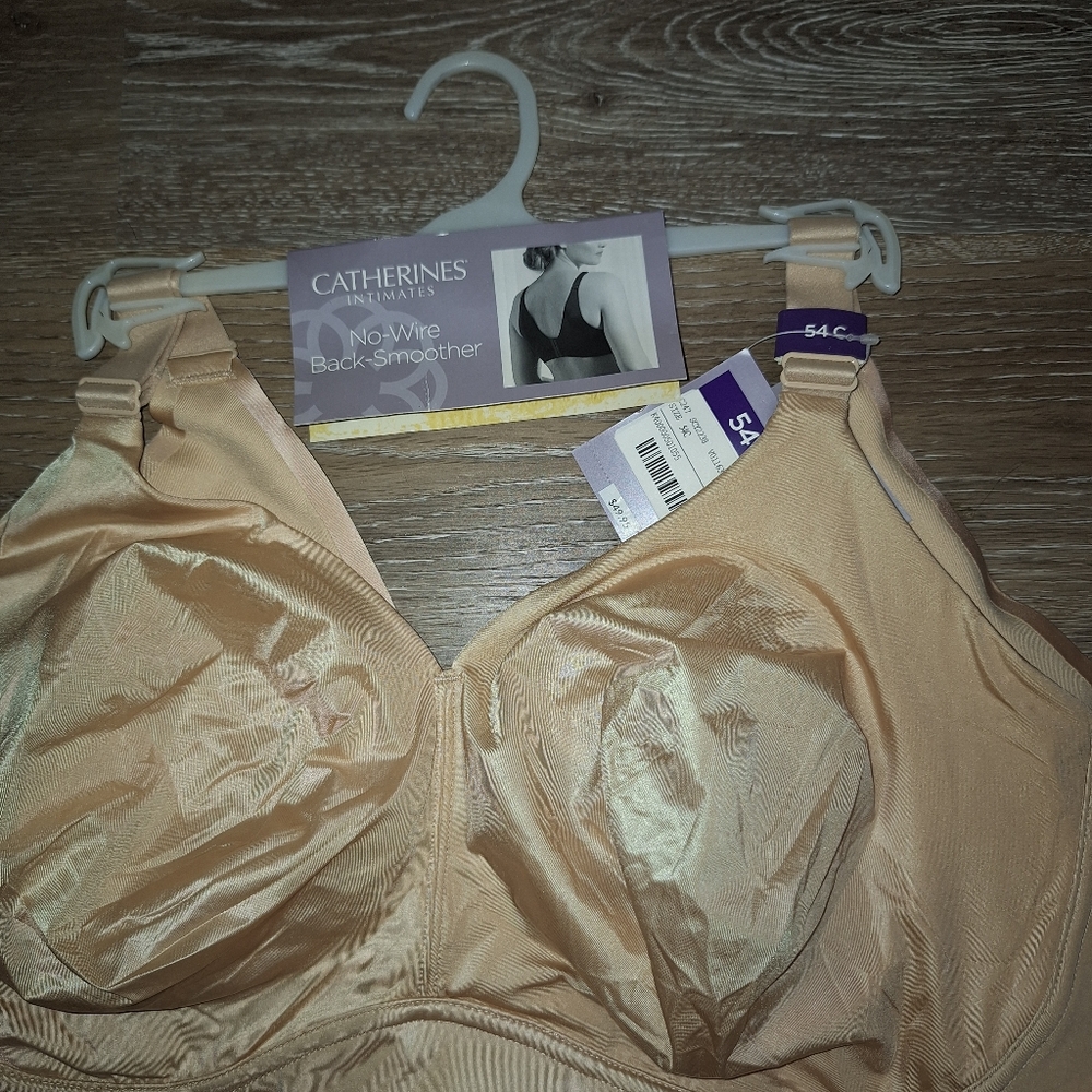 New Catherines Plus Size No Wire Back Smoother Bra Nude 54C - Picture 3 of 9
